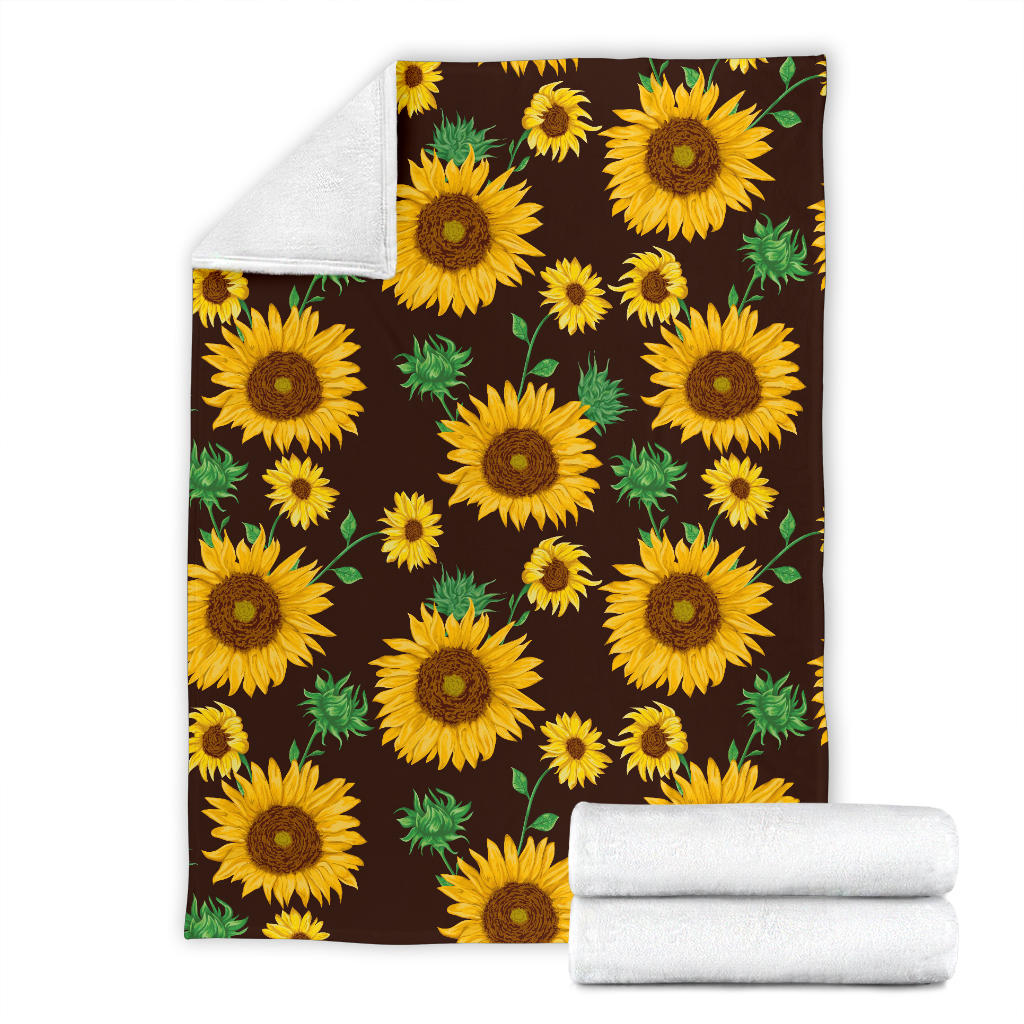 Sunflower Pattern Print Design SF01 Fleece Blanket