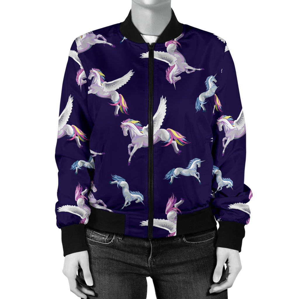 Pegasus Pattern Print Design 02 Women's Bomber Jacket