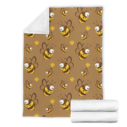 Bee Pattern Print Design BEE09 Fleece Blanket