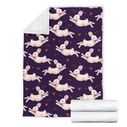 Rabbit Pattern Print Design RB016 Fleece Blanket