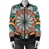 Mandala Pattern Print Design 01 Women's Bomber Jacket