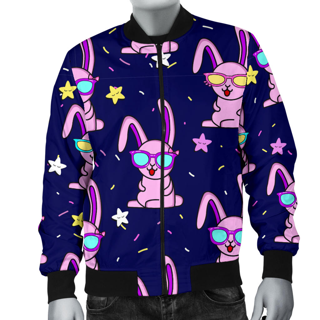 Rabbit Baby Pattern Print Design RB015 Men Bomber Jacket