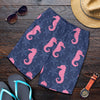 SeaHorse Pink Pattern Print Design 02 Mens Shorts