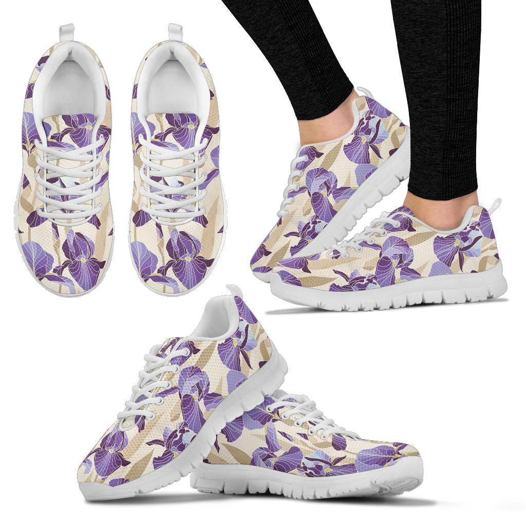 Iris Pattern Print Design IR02 Sneakers White Bottom Shoes