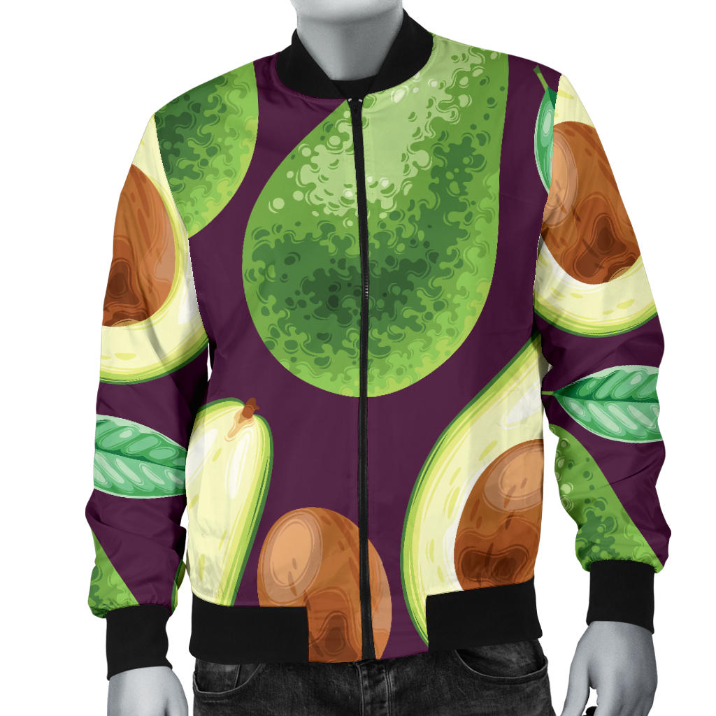 Avocado Pattern Print Design AC08 Men Bomber Jacket