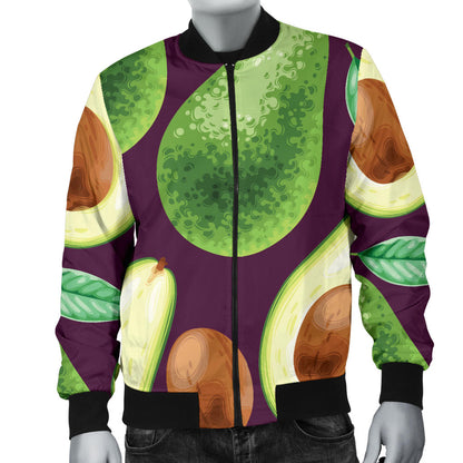 Avocado Pattern Print Design AC08 Men Bomber Jacket
