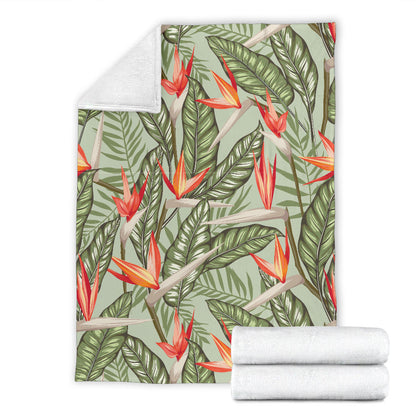 Bird Of Paradise Pattern Print Design BOP08 Fleece Blanket
