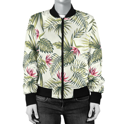 Bird Of Paradise Pattern Print Design 04 Women's Bomber Jacket