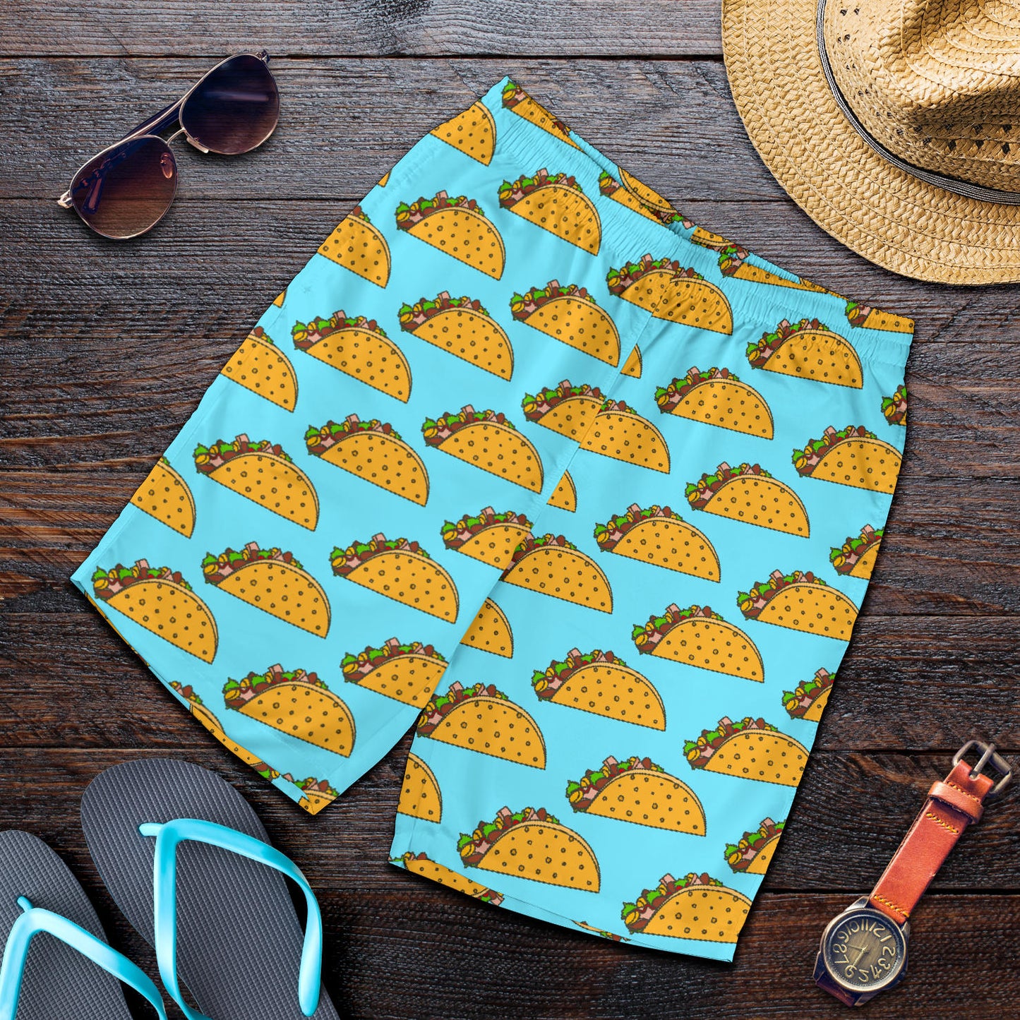 Taco Pattern Print Design TC03 Mens Shorts