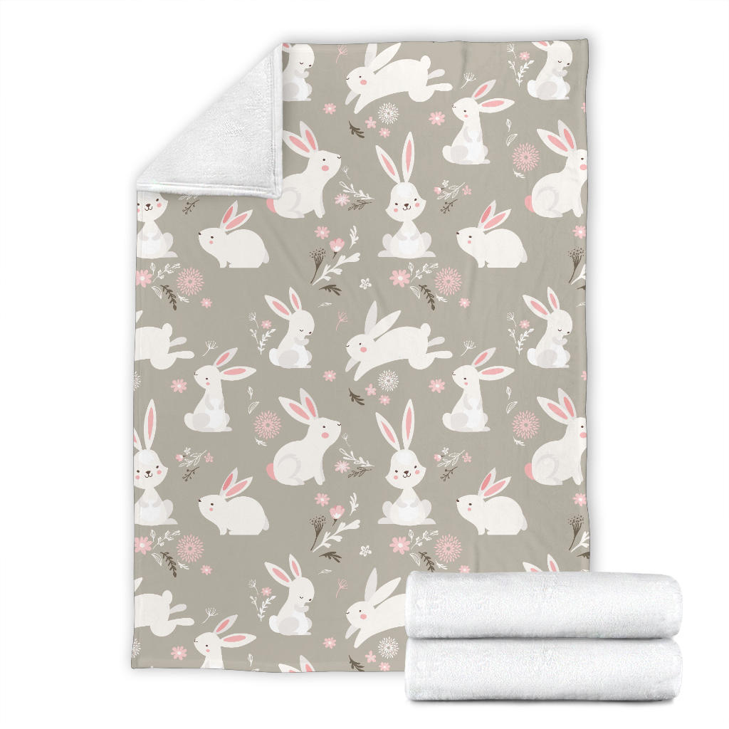 Rabbit Pattern Print Design RB03 Fleece Blanket