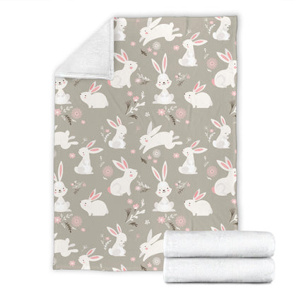 Rabbit Pattern Print Design RB03 Fleece Blanket