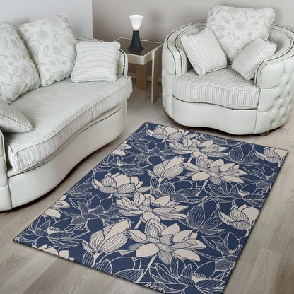 Water Lily Pattern Print Design WL04 Area Rugs