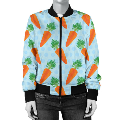 Carrot Pattern Print Design 01 Women's Bomber Jacket