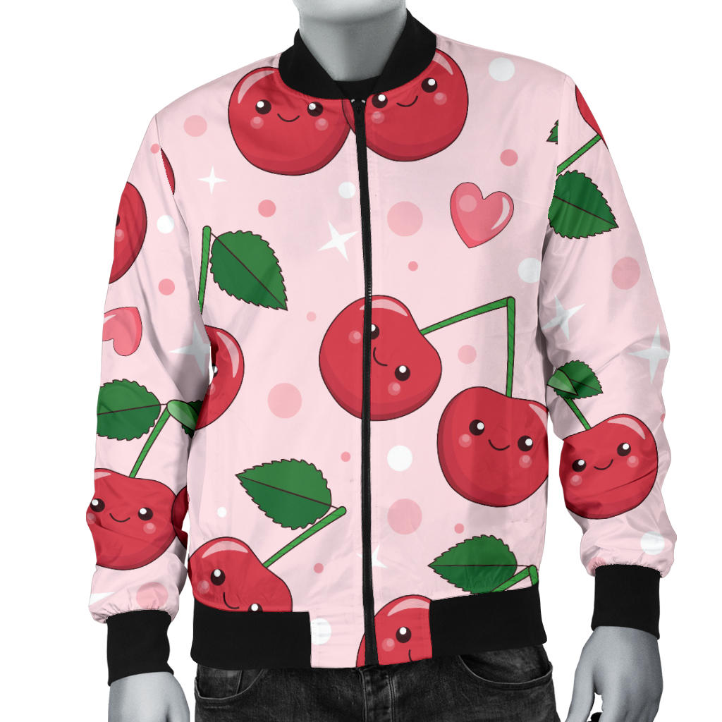 Cherry Pattern Print Design CH02 Men Bomber Jacket