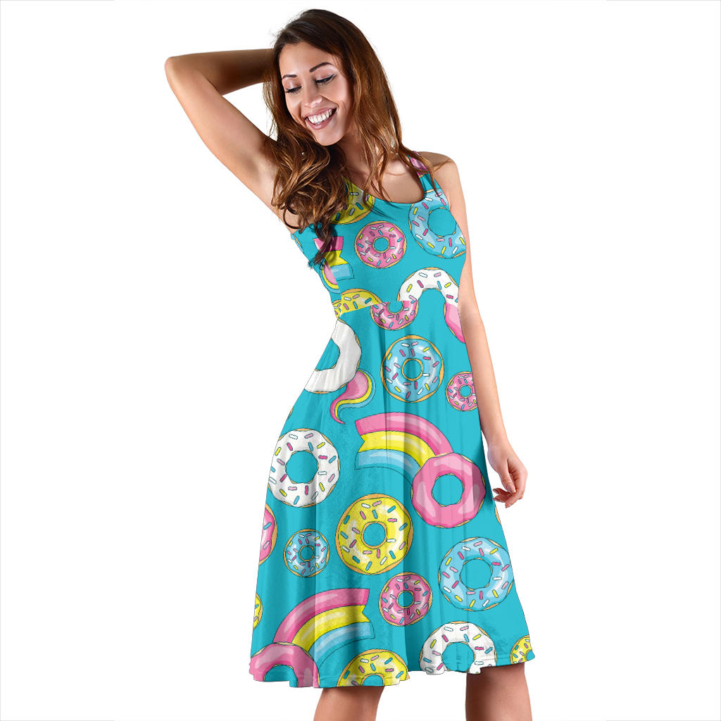 Donut Pattern Print Design DN013 Midi Dress