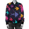 Angelfish Colorful Pattern Print Design 03 Women's Bomber Jacket