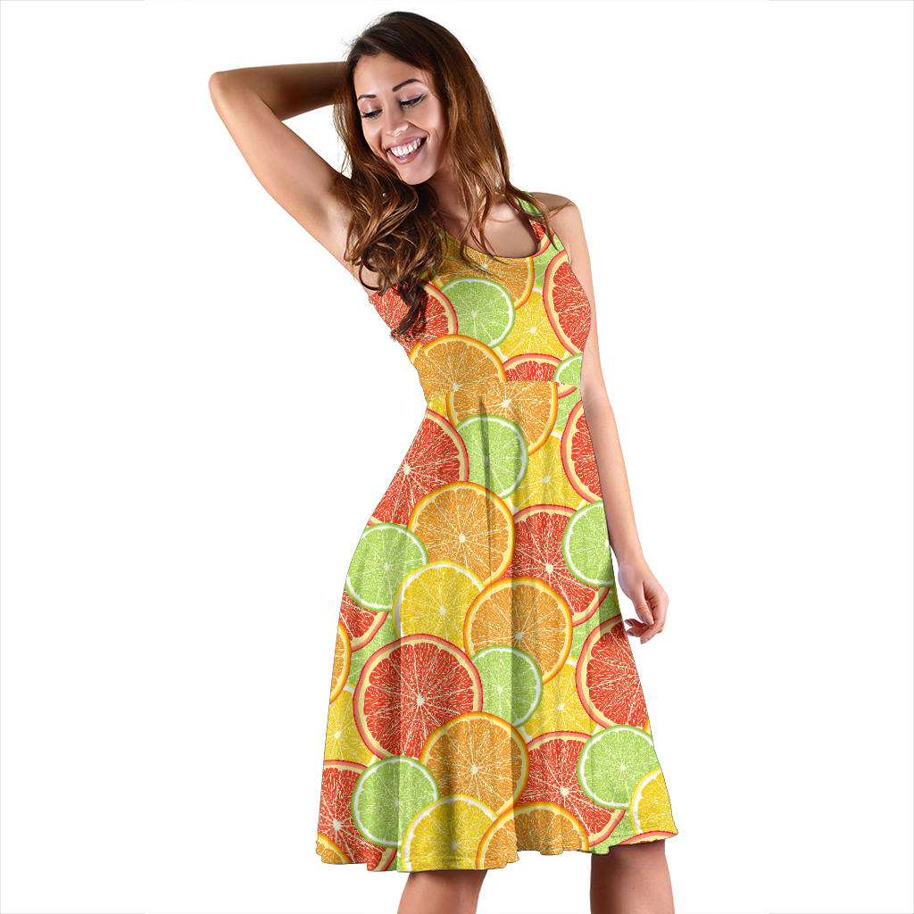 Grapefruit Pattern Print Design GF01 Midi Dress