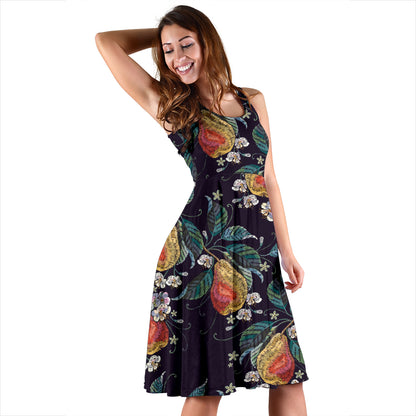 Pear Pattern Print Design PE02 Midi Dress
