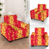 Orange Hibiscus Pattern Print Design HB018 Armchair Slipcover