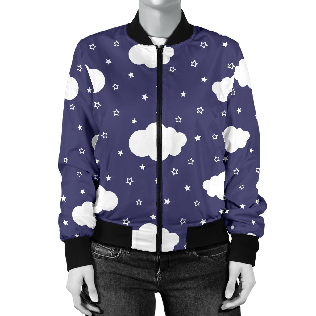 Cloud Pattern Print Design 03 Women's Bomber Jacket