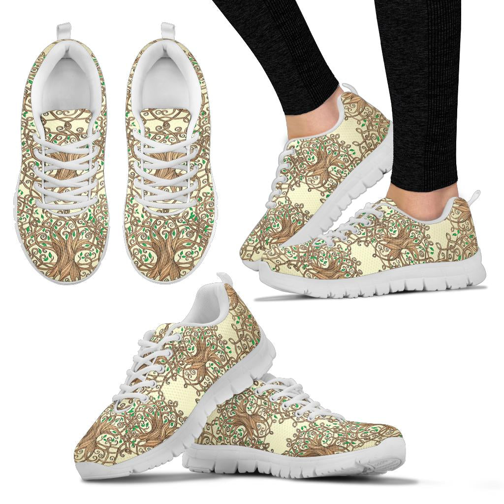 Celtic Tree of life Sneakers White Bottom Shoes
