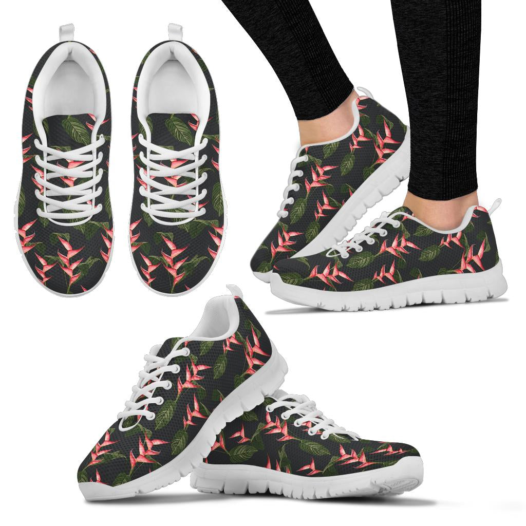 Heliconia Pattern Print Design HL07 Sneakers White Bottom Shoes