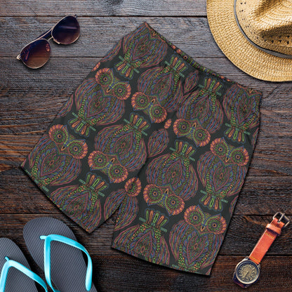 Owl Pattern Print Design A05 Mens Shorts