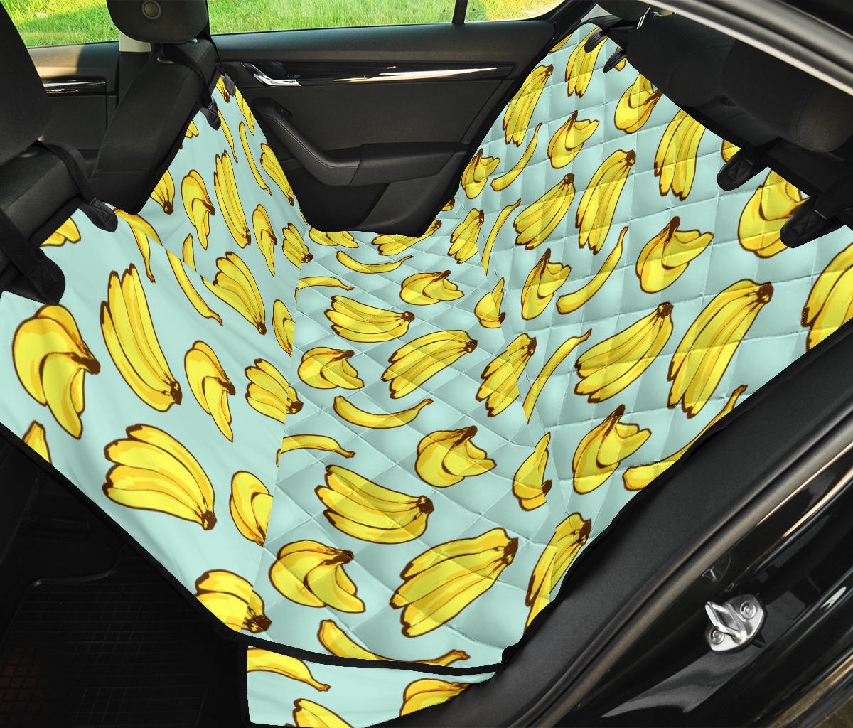 Banana Pattern Print Design BA04 Rear Dog  Seat Cover