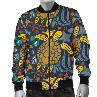 Sea Turtle Pattern Print Design T03 Men Bomber Jacket