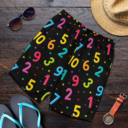 Number Pattern Print Design A04 Mens Shorts