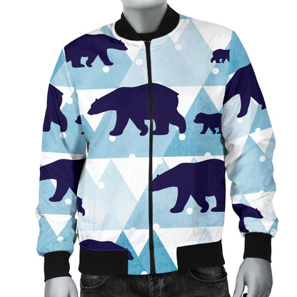 Bear Pattern Print Design BE01 Men Bomber Jacket
