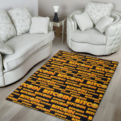 Bitcoin Pattern Print Design DO03 Area Rugs