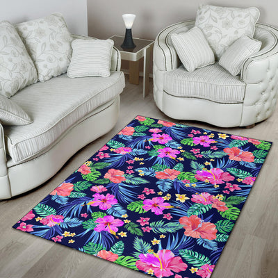 Neon Hibiscus Pattern Print Design HB016 Area Rugs