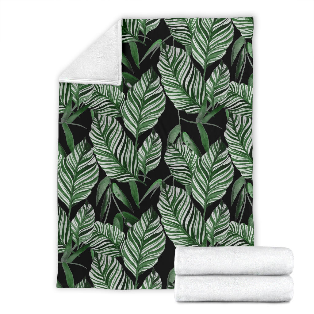 Palm Leaves Pattern Print Design PL09 Fleece Blanket