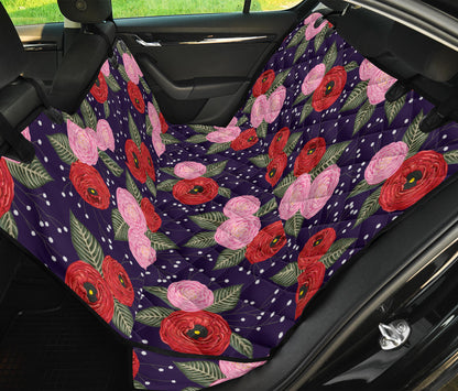 Camellia Pattern Print Design CM02 Rear Dog  Seat Cover