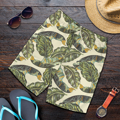 Banana Leaf Pattern Print Design BL08 Mens Shorts