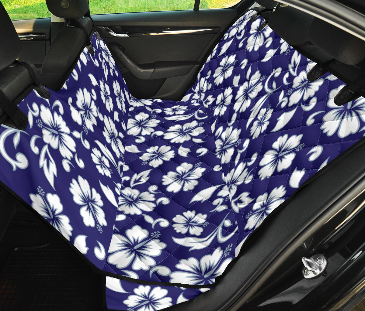 Hibiscus Pattern Print Design HB010 Rear Dog  Seat Cover