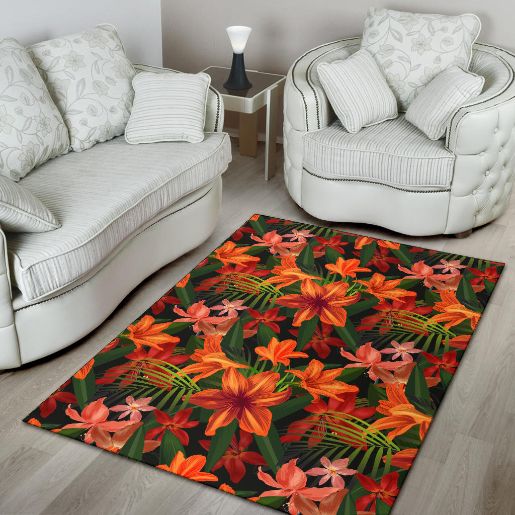 Amaryllis Pattern Print Design AL05 Area Rugs