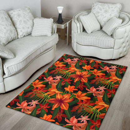 Amaryllis Pattern Print Design AL05 Area Rugs