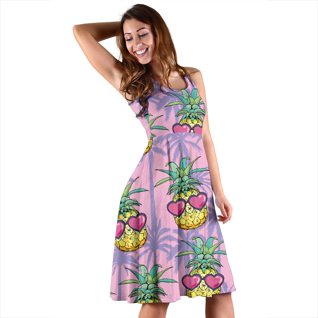 Pineapple Pattern Print Design PP06 Midi Dress