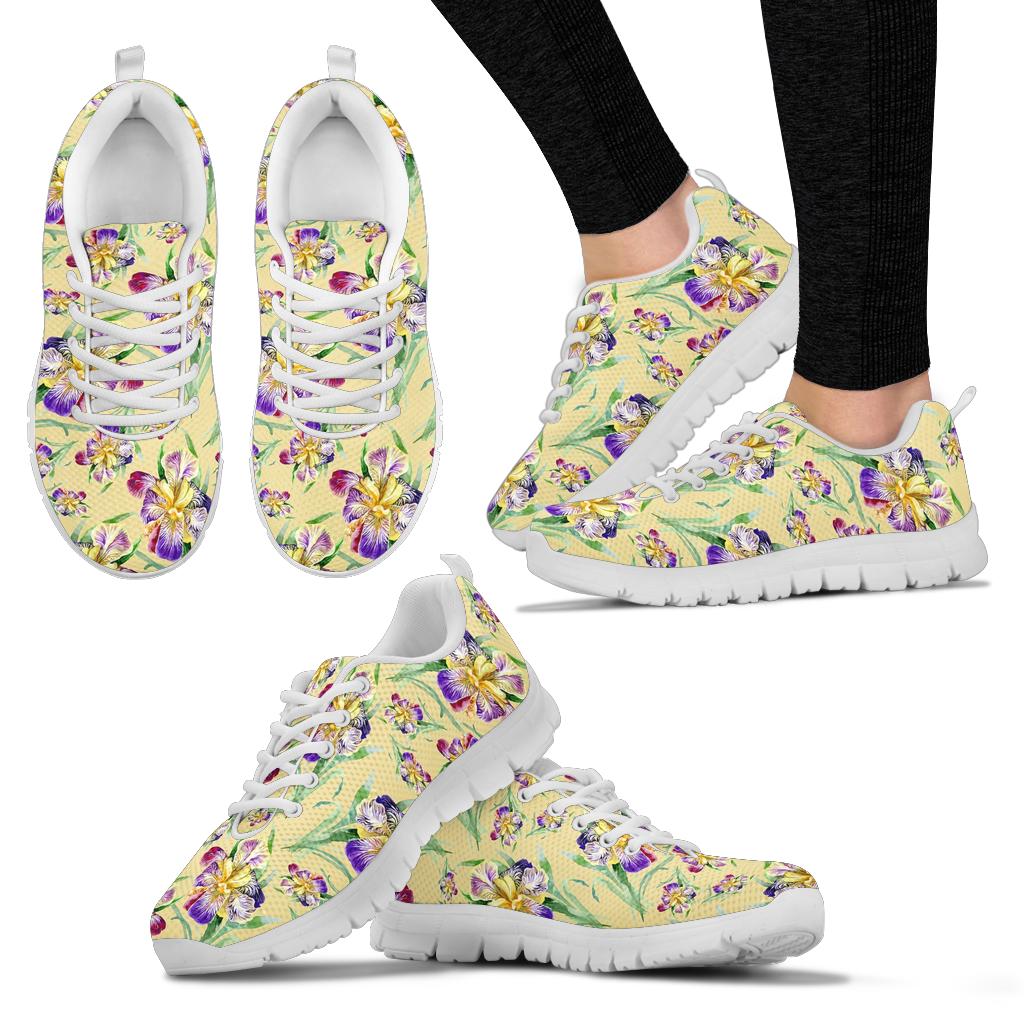 Iris Pattern Print Design IR06 Sneakers White Bottom Shoes