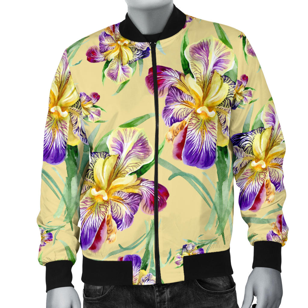 Iris Pattern Print Design IR06 Men Bomber Jacket