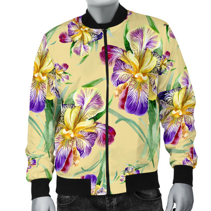 Iris Pattern Print Design IR06 Men Bomber Jacket