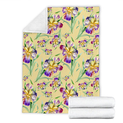 Iris Pattern Print Design IR06 Fleece Blanket