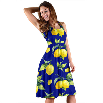 Lemon Pattern Print Design LM06 Midi Dress