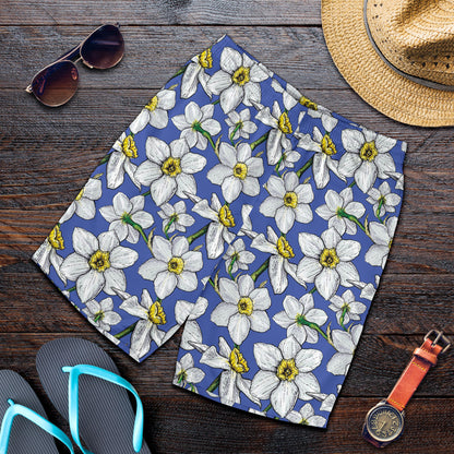 Daffodils Pattern Print Design DF08 Mens Shorts