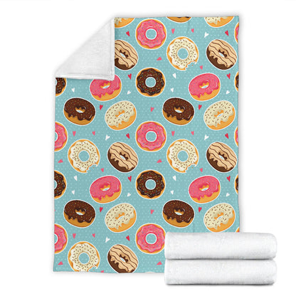 Donut Pattern Print Design DN04 Fleece Blanket