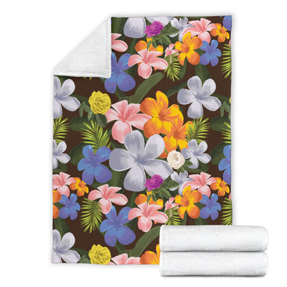 Plumeria Pattern Print Design PM03 Fleece Blanket