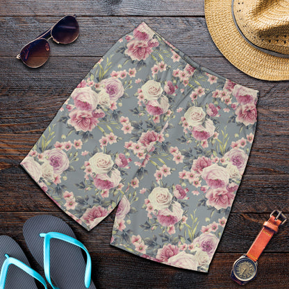 Peony Pattern Print Design PE05 Mens Shorts