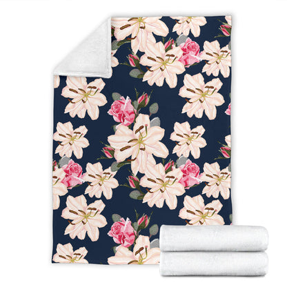 Lily Pattern Print Design LY04 Fleece Blanket